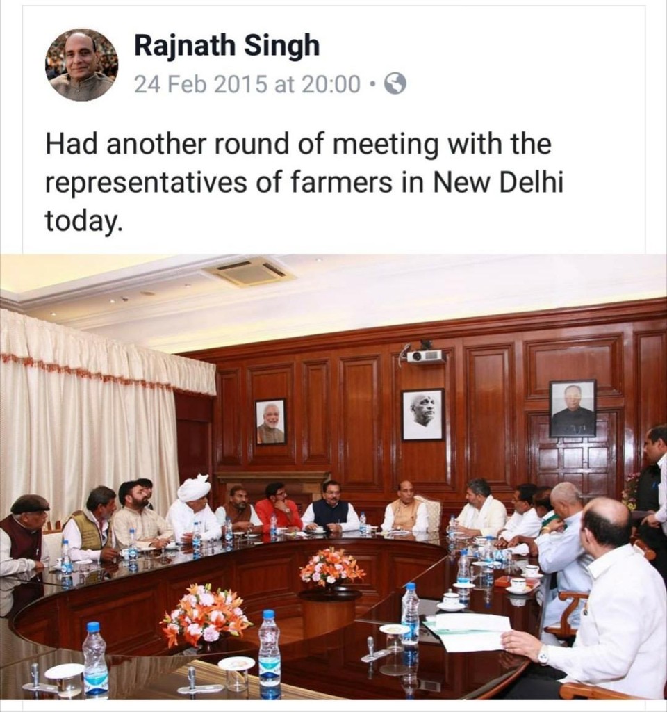 Farmers’ meeting with Rajnath Singh