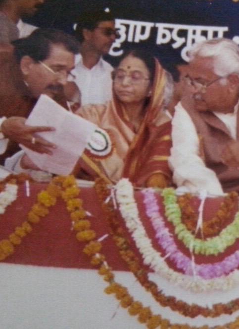 Presenting papers to President Pratibha Patil